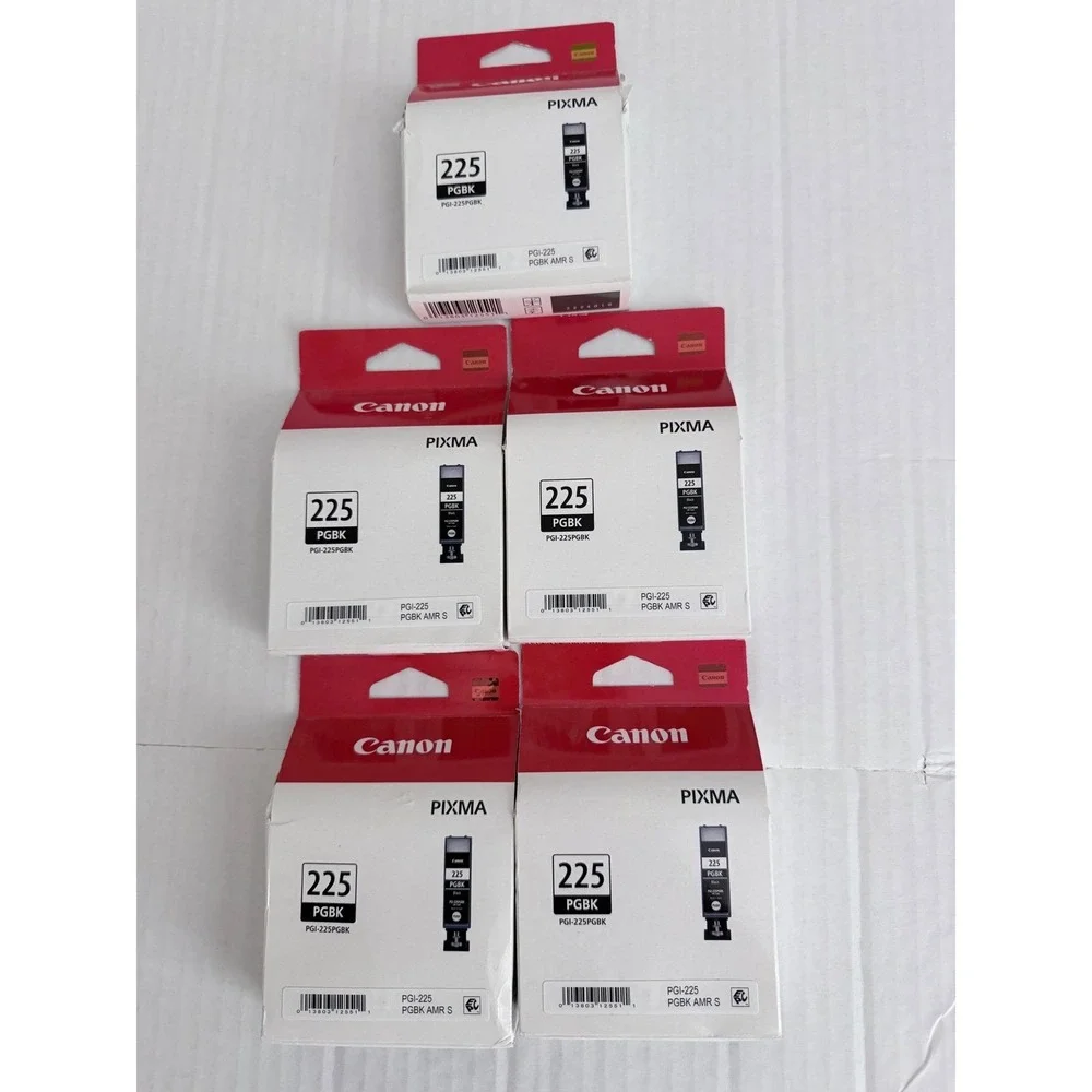 Lot of 5 Canon PGI-225 PGBK Black Ink Tank PIXMA iP4820 MG5220 MX882 Genuine OEM